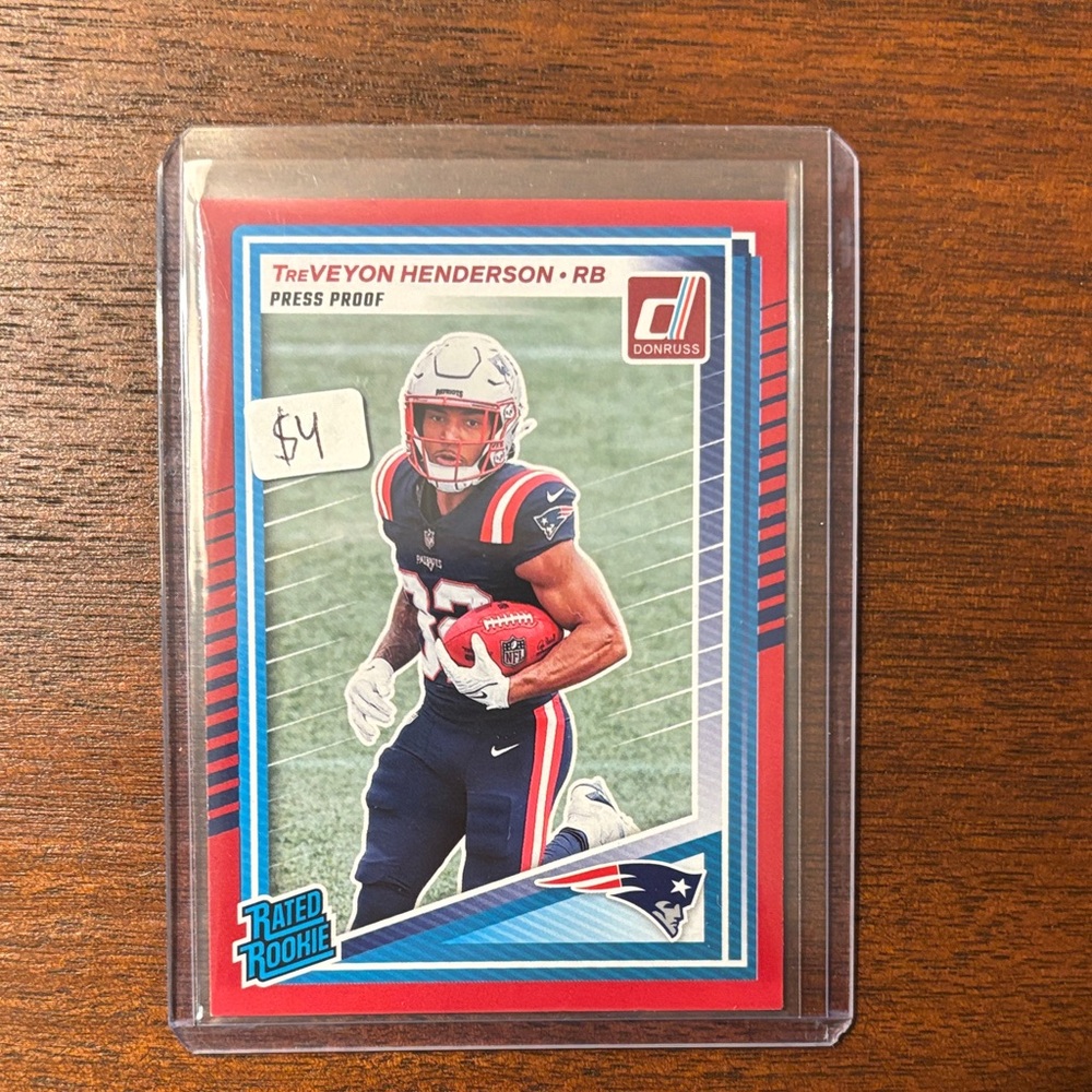 TreVeyon Henderson 2025 Donruss Red Press Proof Rookie Card #332